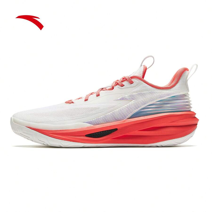 Anta Chasing Light | Nitrogen Technology Basketball Shoes, Anti-Slip, Wear-Resistant, Shock-Absorbing, High-Rebound, Professional Low-Top Sports Shoes For Men - Infrared/Red-white-5 - View 1