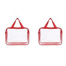 4pcs-1pc Contrast Trim Clear PVC Tote Storage Bag With Zipper, Transparent Organizer Pouch For Baby Toys, Building Blocks & Nursery Sundries - Multicolor - View 23