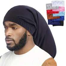 ZTZI Men Black Long Durag, Stretch Compression Head Wrap, Extra Long Tail Durag Cap, Soft Breathable Headwear For Braids Waves & Locs - P706 - View 6