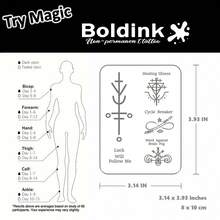 Boldink 1PC Healing Rune & Manifestation Temporary Tattoo Sticker, Waterproof Body Art Tattoo, Lasts 1-2 Weeks, Plant Juice Formula, And Gentle, Non-Irritating, Perfect For Daily Outfit Styling, Body Decoration, Unisex Chinese Style Gift, Must-Have For People - Black - View 5