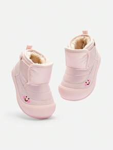 Balabala Toddler Girls Shoes Winter Cute Sweet First Walkers Soft Sole Kids Footwear - White Red - View 4
