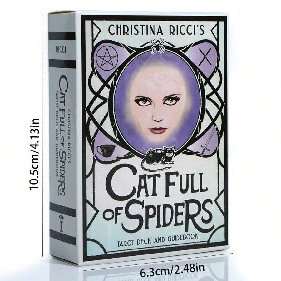Cat Full Of Spiders Playing Card For Divination Party Game - Grey - View 1
