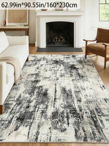 1pc Modern Abstract Print Area Rug, Traditional Polyester Fiber Rectangular Easy Care Washable Home Decor Carpet, Suitable For Living Room, Hallway, Bedside, Sitting Room, Bedroom - Multicolor - View 6