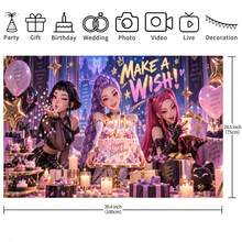 Official Licensed KPop Demon Hunters Party Decoration Set, Multiple Sizes Available, Birthday Party Decor, Christmas Photo Backdrop, Home Gathering Decoration, Holiday Party Supplies - Multicolor - View 5