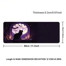 Halloween Gothic Purple Full Moon Large Rubber Desk Mat, Black Cat Bat Candle Window Pattern Extended Gaming Mouse Pad, Non Slip Rubber Base Table Protector For Laptop Computer, Mystic Witchy Halloween Desktop Decor Gift - View 16