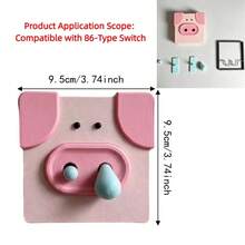 3D Printed Light Switch Cover 86 Type Animal Nose Switch Decorative Cover Funny Easy Install Switch Protector Home Ornament - Multicolor - View 9