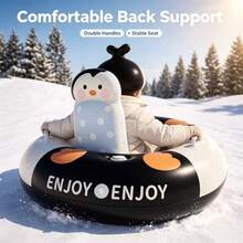 Camebust Inflatable Snow Sled Ring, 47 Inch Inflatable Snow Tube With 2 Reinforced Handles, Thickened Bottom, Suitable For Skiing, Ice Skating, Snow Sliding, Winter Sledding, Outdoor Family Games And Christmas Activities - Multicolor - View 4