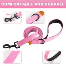 Lynxking 1pc Dog Leash, Durable Webbing Leash With Comfortable Handle And D-Ring, Suitable For Small, Medium And Large Dogs - Pink - View 4