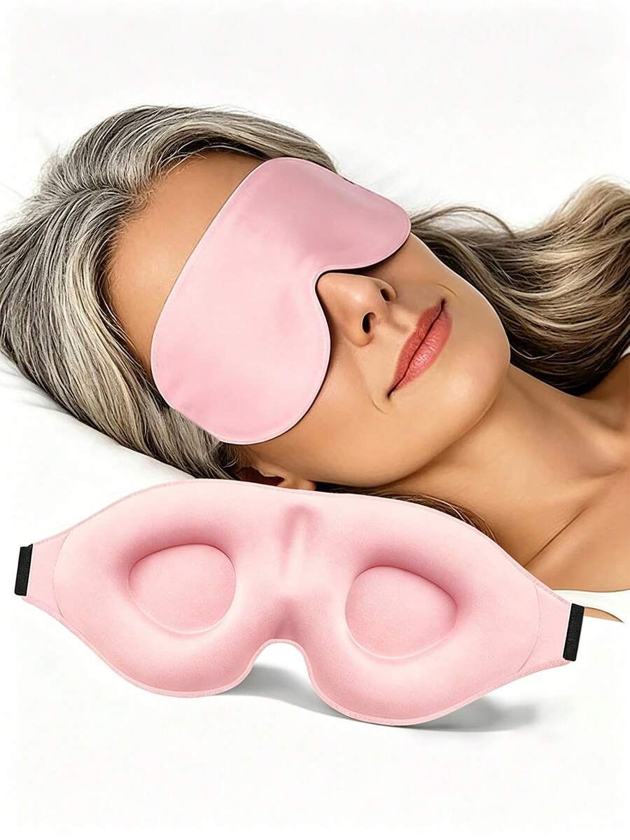 超柔軟 3D 眼罩與耳塞套組，100% 遮光睡眠眼罩，光滑舒適助眠眼罩，旅行用學生午睡眼罩，適合所有膚質，旅行與小睡完美選擇