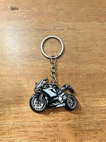 somoving 3pcs Motorcycle Design 2D Flat Acrylic Keychains, Non-3D, 0.3cm Thick, Durable Clear Printing, Cute Motorcycle Pendant, Fashionable Handbag Charm, Car Key Ring, Creative Gift For Riders And Motorcycle Enthusiasts - Multicolor - View 13