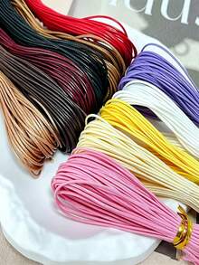 Hand-Woven Wax Cord, Non-Stretch Synthetic Leather Beaded Rope, Suitable For Beaded Bracelets, Keychains, Pendants, Tassel Crafts And DIY Jewelry Making, Also Can Be Used As Sweater Chain Hanging Rope; Suitable For Christmas, Thanksgiving Handmade Crafts. - Multicolor - View 8