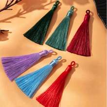 10pcs 8cm Tassel With Jump Ring - Chinese Knot Bookmark And DIY Pendant Ornament, Mini Tassel For Jewelry Making, Earrings And Handmade Decoration - 8cm Loop Tassel - View 4