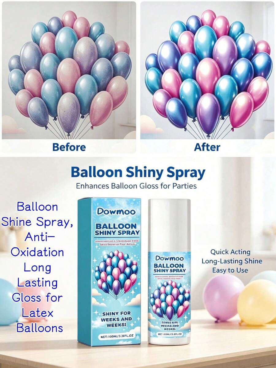 Balloon Gloss Enhancer Anti-Oxidation Surface Shine Long-Lasting Glossy Spray