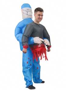 1pc (Blower Not Included) Halloween Male Doctor Hugging Costume/Cosplay Outfit/Holiday Prop Stage Performance/Holiday Gift - Multicolor - View 1