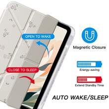 DANYCASE Y-Fold 保護殼,高透明壓克力材質,相容 iPad (A16) 11 吋第 11 代、10.9 吋第 10 代、Air 8 (M4) 11 吋 2026、10.2 吋第 7 代/第 8 代/第 9 代、Pro 11 2020-2022、Air 7/6 (M3/M2) 11 吋 - 浪漫花園 - 查看 4