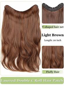 Synthetic Long Wavy V-Shaped 5Clip In Hair Extensions 20Inch Clip On Hair Extensions For Women Hair Accessories - Multicolor - View 15
