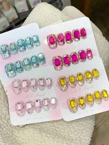 6-Grid Glass Decoration Nail Art Set, Nail Art Accessories, Suitable - Multicolor - View 7