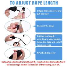 LINGPENG Adjustable Tangle-Free Jump Rope, Professional Fitness Skipping Rope For Adults, Indoor & Outdoor Workout - Multicolor - View 5