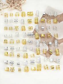 120pcs Hair Braiding Rings Classic Mixed Set, Hair Dreadlock Accessory Braid, Hair Rings Cuffs Clips For Dreadlock Accessory Decorations - Multicolor - View 5