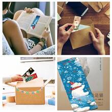 24pcs Christmas Bookmarks, Christmas Theme Holiday Party Photo Decoration Paper Bookmarks DIY Reading Cardstock - A - View 4
