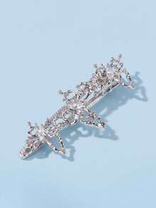 1pc Luxury Vintage Hollow Butterfly Hair Clip, Fashion Shiny Marquise Zirconia Hair Clip, Niche Liquid Metal Edge Alligator Hair Clip, Women's Daily Outfit Decorative Hair Clip - Multicolor - View 13