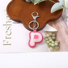 1pc Cute PU Alphabet Letter Keyring Wrist Lanyard Bag Pendant Halloween Party Travel Gift For Students Ladies Xmas - Multi-color 1 - View 31