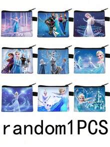Random1/3/5PCS Frozen Lovely Cartoon Anime Image Coin Purse Party Small Gifts Storage Bank Card Package Handbag Originality Princess Mini Wallet Easy To Carry Storage Package A Birthday Christmas Halloween Present - Multicolor - View 11