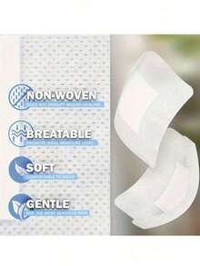 10pcs Breathable Self-Adhesive Soft Non-Woven Fabric Skin Patches, Soft Edges, Latex-Free, Comfortable And Gentle For Daily Skincare Use - View 4