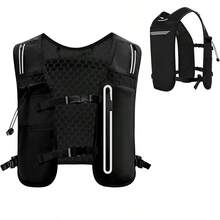 Professional Lightweight Sports Running Vest With Breathable Honeycomb Mesh Design, Multiple Large Capacity Pockets, Perfect For Outdoor Fitness And Running Activities In Europe And America - Black Upgrade - View 1