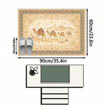 1PC Desert Camel Pattern Faux Cashmere Machine Washable Area Rug, Exotic Style Rectangular Soft Carpet, Living Room Bedroom Home Decor, All Season Use, Aesthetic Home Decoration - Multicolor - View 15