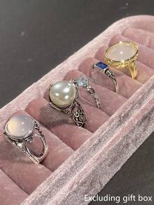 5pcs Set Elegant Cubic Zirconia Rings, Women's Wedding Anniversary Gift (Gift Box Not Included) - 1# - View 8