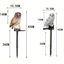 Solar Powered Owl Lawn Light Plastic Realistic Craft Outdoor Glowing Decorative Lamp Garden Landscape Light Light Control Sensor Ground Stake Light Animal Model Landscape Light Festival Atmosphere Light - Resin Owl Lawn Light - View 7