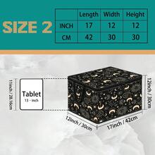 1pc 2DFat. Thickened Foldable Zipper Storage Box, Black Gold Sun Moon Star Print Design, Can Store Clothes, Bedding, Nail Tools, Holiday Items, Suitable For Under Bed, Book Organization, Car Trunk Storage, Cosmetics, Hair Styling Tools, Office, Home Organization, Blankets, Daily Small Items Large Capacity Storage, Wardrobe Placement And Moving Packing, Zipper Closure Secure Reinforced Handle Durable - Multi-color - View 11