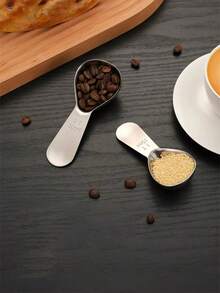 2pcs 304 Stainless Steel Coffee Powder Measuring Spoon, Household Use, 2g/10g Small Mini Coffee Bean Scoop - Silver - View 3