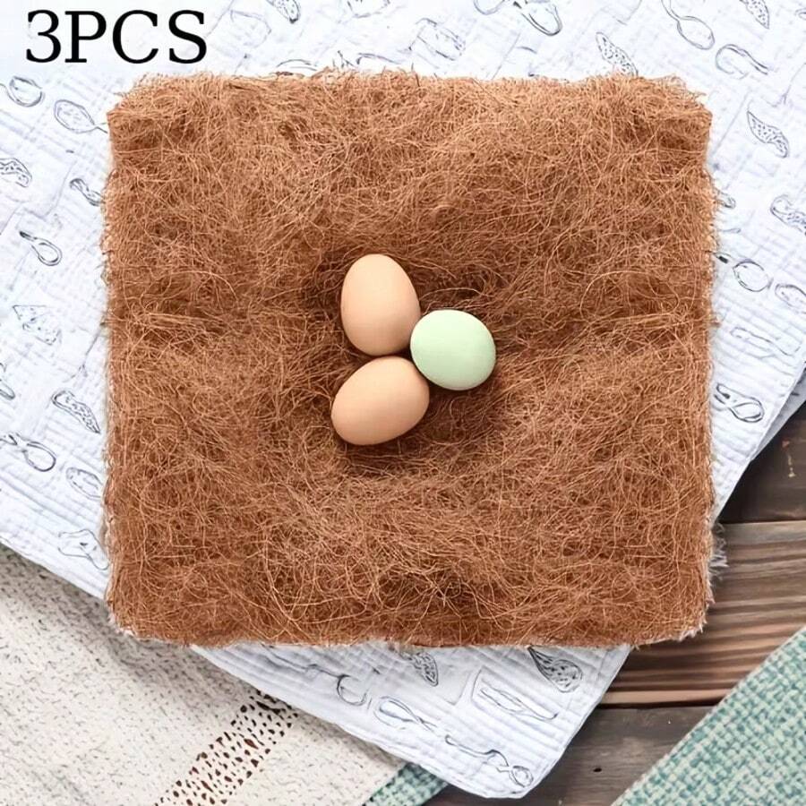 3pcs Bedding - Artificial Grass Mat, Washable And Durable, Suitable For Indoor And Outdoor Use, Perfect For Chickens, Rabbits, Hamsters And Other Pets, Natural Appearance, Easy To Maintain, No Electricity Required, All-Season Use, Fits Most Chicken Coops And Nesting Boxes - A - View 1