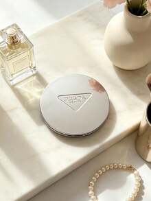 Prada Portable Makeup Mirror Series, Gold Round Mirror And Silver Triangle Hand Mirror, Lightweight And Durable, Suitable For Travel, Personal Use And Gifting - Silver - View 7