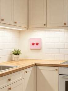 Pegatina decorativa de interruptor con corazón rojo 3D estilo Ins, decoración de pared linda, pegatina de panel de enchufe para ambiente de habitación - Cubierta de interruptor con corazón rosa - Ver 5