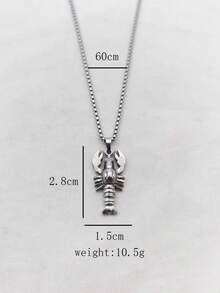 1pc Natural Style Stainless Steel Ocean & Land Encyclopedia Animal Necklace, Unisex, Daily Wear, Holiday Gift, Everyday Gift - Silver - View 5