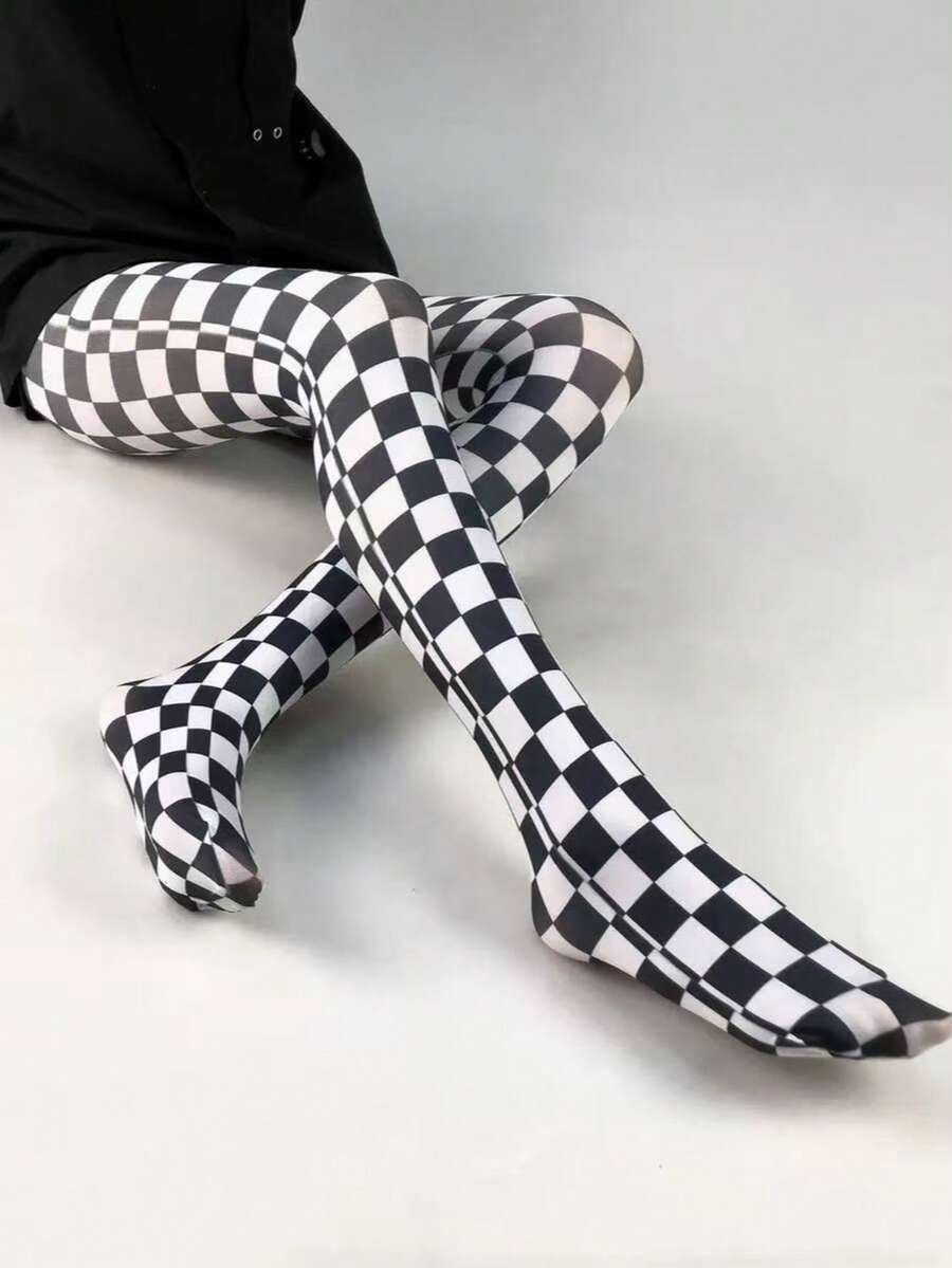 萬聖節印花膝高襪,多種圖案,暗黑風格裝扮,Cosplay,基礎絲襪,萬聖節襪子 - 彩色 - 查看 1