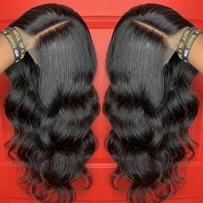 Body Wave Glueless Human Hair Wig Suitable For Women & Men - Pre-Plucked 5x5 HD Lace Front Wig With Curly Hair, 13x4 Frontal No Glue Application, Instant Volume For Daily Wear, Special Events, Suitable For Skin Tones & Hair Types