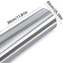 High Gloss Mirror Silver Car Wrap/11.81 X 25.59 Inches/Bubble-Free Self-Adhesive Personalized/Premium Mirror Sticker/Car Interior And Exterior Decoration/Suitable For Cars, Motorcycles And RVs/High-End Texture/Durable - Silver Car Wrap - View 3