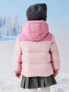 Balabala Tween Girl Thick Padded Coat Warm Soft Outerwear Loose Jacket For Boys Girls Winter Daily Outfit - Red Hue - View 3