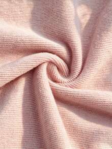 Autumn/Winter Pure Cotton Women's Sweatshirt Set, Personalized Slogan Print, Crew Neck Loose Long Top And Wide-Leg Pants 2-Piece Set - Baby Pink - View 7