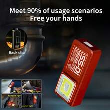 Senter LED Mini dengan Sumber Cahaya Ganda, Dapat Diisi Ulang USB, Alas Magnetik, Lampu Darurat Klip Pena, 4 Mode Pencahayaan, Lampu Samping COB Merah/Biru, Senter Multifungsi untuk Luar Ruangan, Cocok untuk Perjalanan, Berkemah, Memancing, Mendaki, Keadaan Darurat, dan Penggunaan Sehari-hari di Rumah - Beraneka warna - View 6