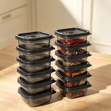100ml Stackable Small Food Storage Containers, Mini Square Boxes Without Silicone Gasket, PP5 Stackable Spice & Snack Container, Reusable Spice & Sauce Container, Microwave Oven Dishwasher Compatible - View 10
