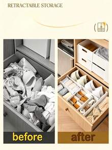 6/2/1pc Expandable Drawer Dividers, Flexible Storage Partitions. Multi-Functional Organizer, Can Be Freely Combined, Perfect For Drawers, Closets And Kitchen Cabinets - Multicolor - View 8