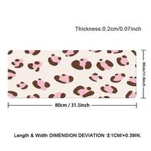 Kawaii Pink Leopard Print PU Leather Desk Mat, Big Extended Mousepad, Waterproof Non Slip Table Cover, Aesthetic Desktop Decor For Study Gaming Room - View 13
