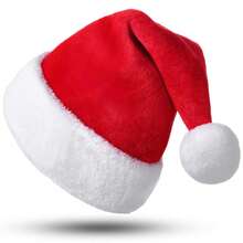 1pc Extra Long Plush Christmas Hat, Luxurious Plush Fur Trim Holiday Hat, Party Costume Accessory - Multicolor - View 6