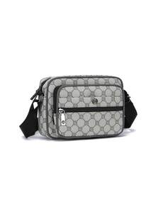 Men's Shoulder Bag Horizontal Square Versatile Youth Small Square Bag Large Capacity Casual Bag - Grey - View 9