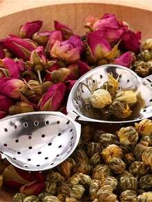 Silver Tea Strainer Loose Leaf Tea Filter Heart-Shaped Tea Set Long Handle Spoon Kitchen Mug With Handle Strainer Tea Infuser Filter Mesh Home Kitchen Spoon - Multicolor - View 6